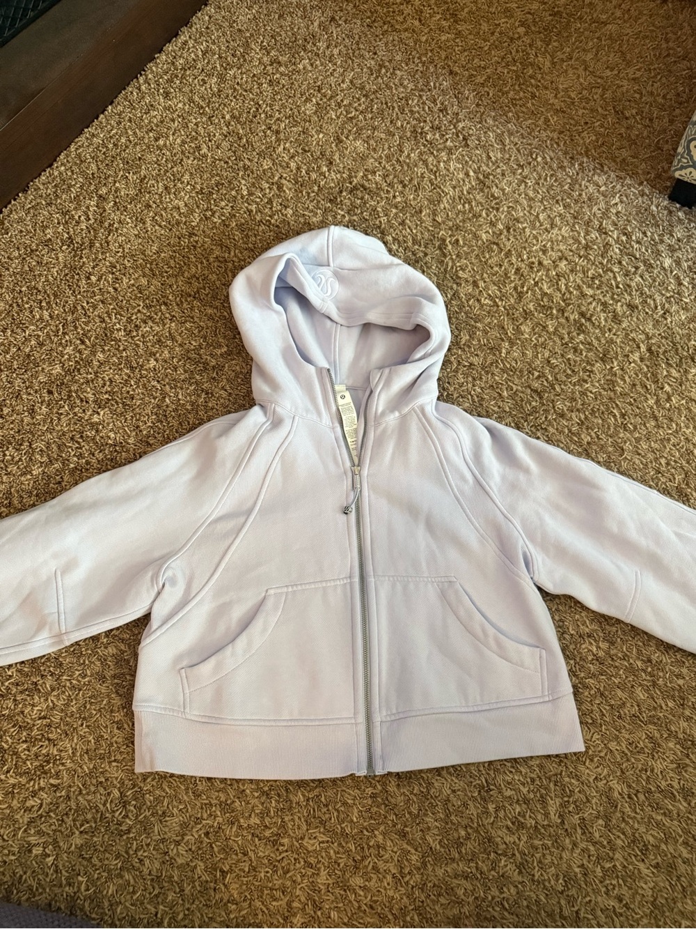 Lululemon Scuba Oversized Full Zip‎ Hoodie XS/S Lavender Cropped Athleisure